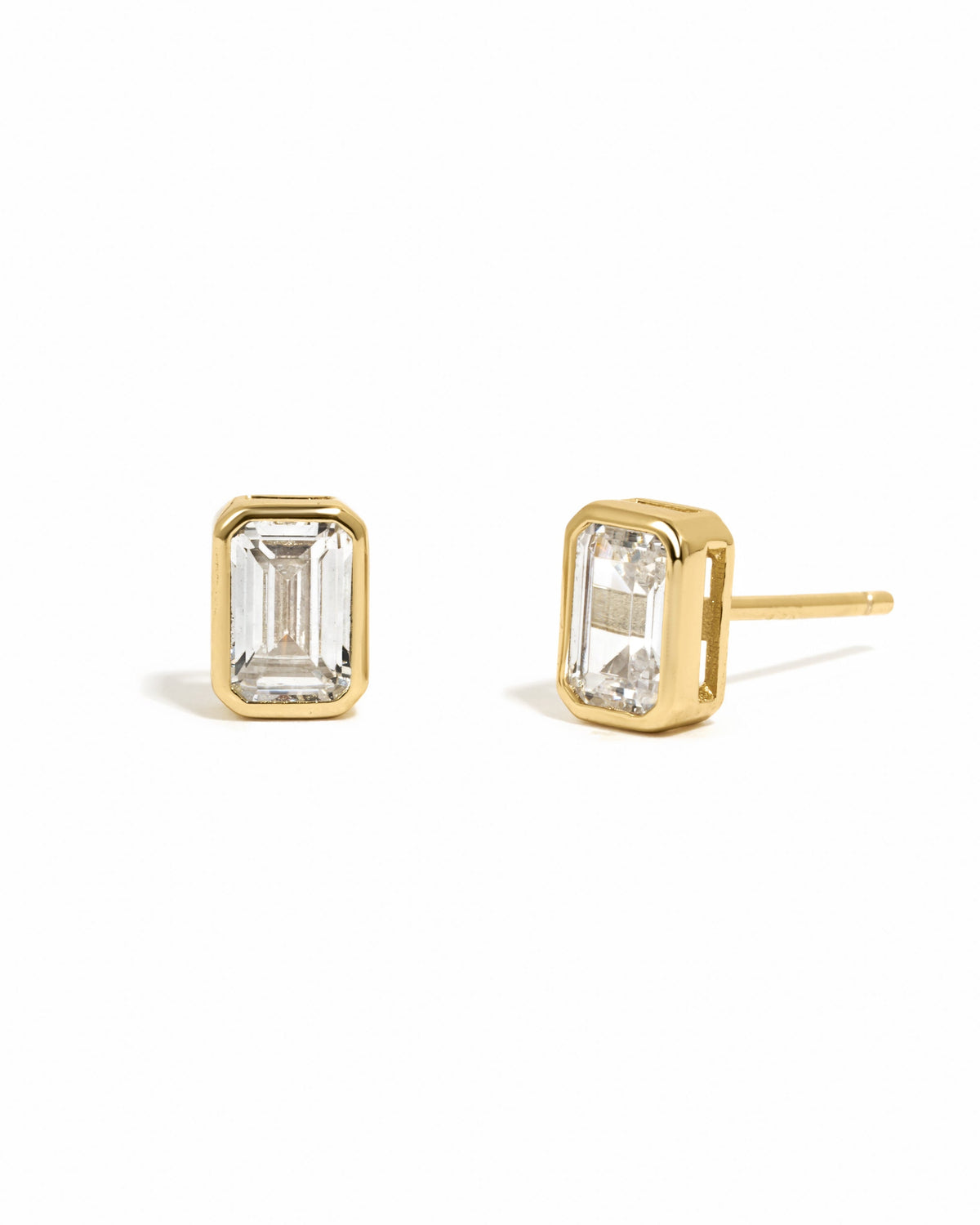 Emerald Cut Stud Earrings