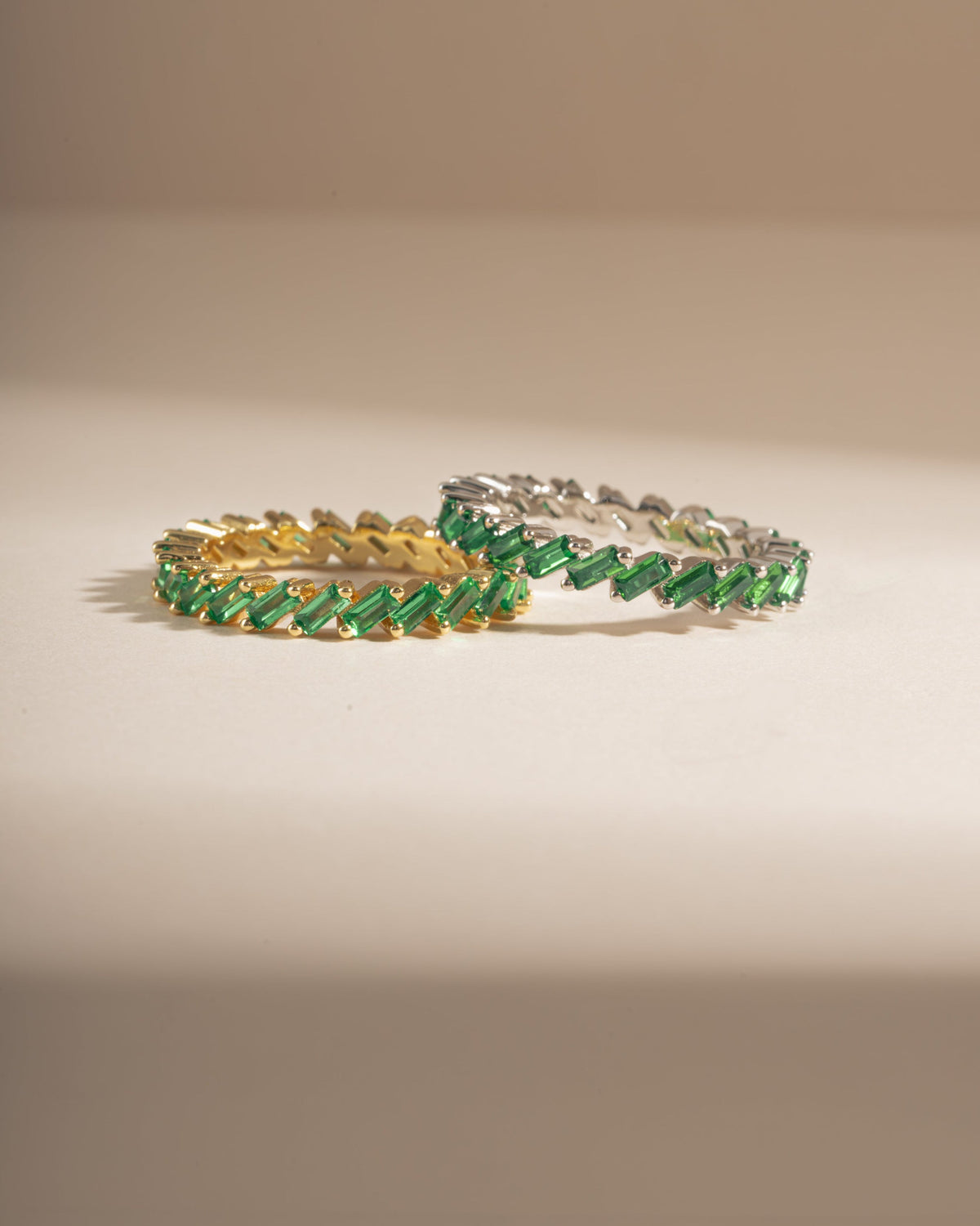 Slanted Emerald Baguette Ring