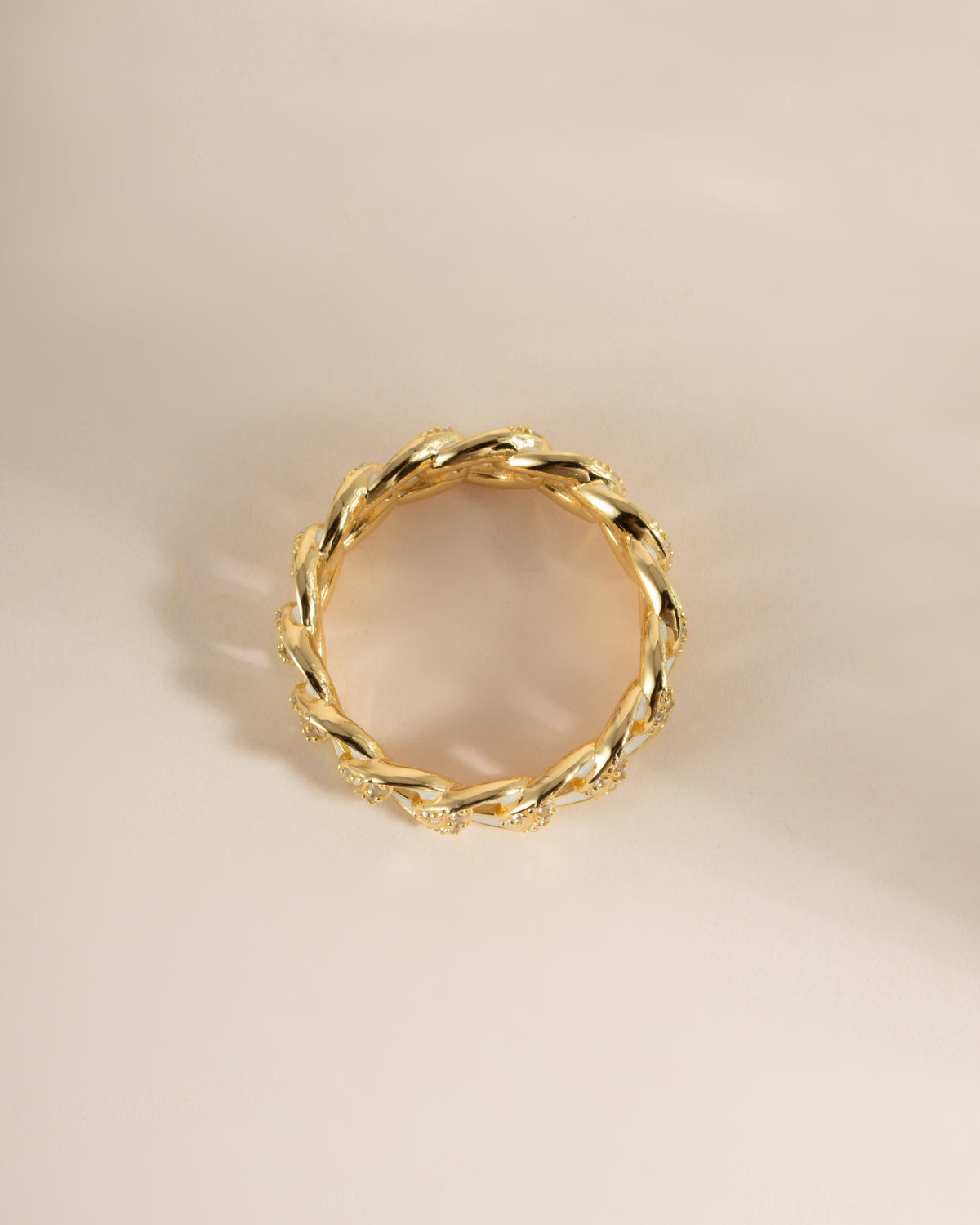 White Enamel Chain Ring