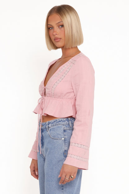 Reed Long Sleeve Top - Pink