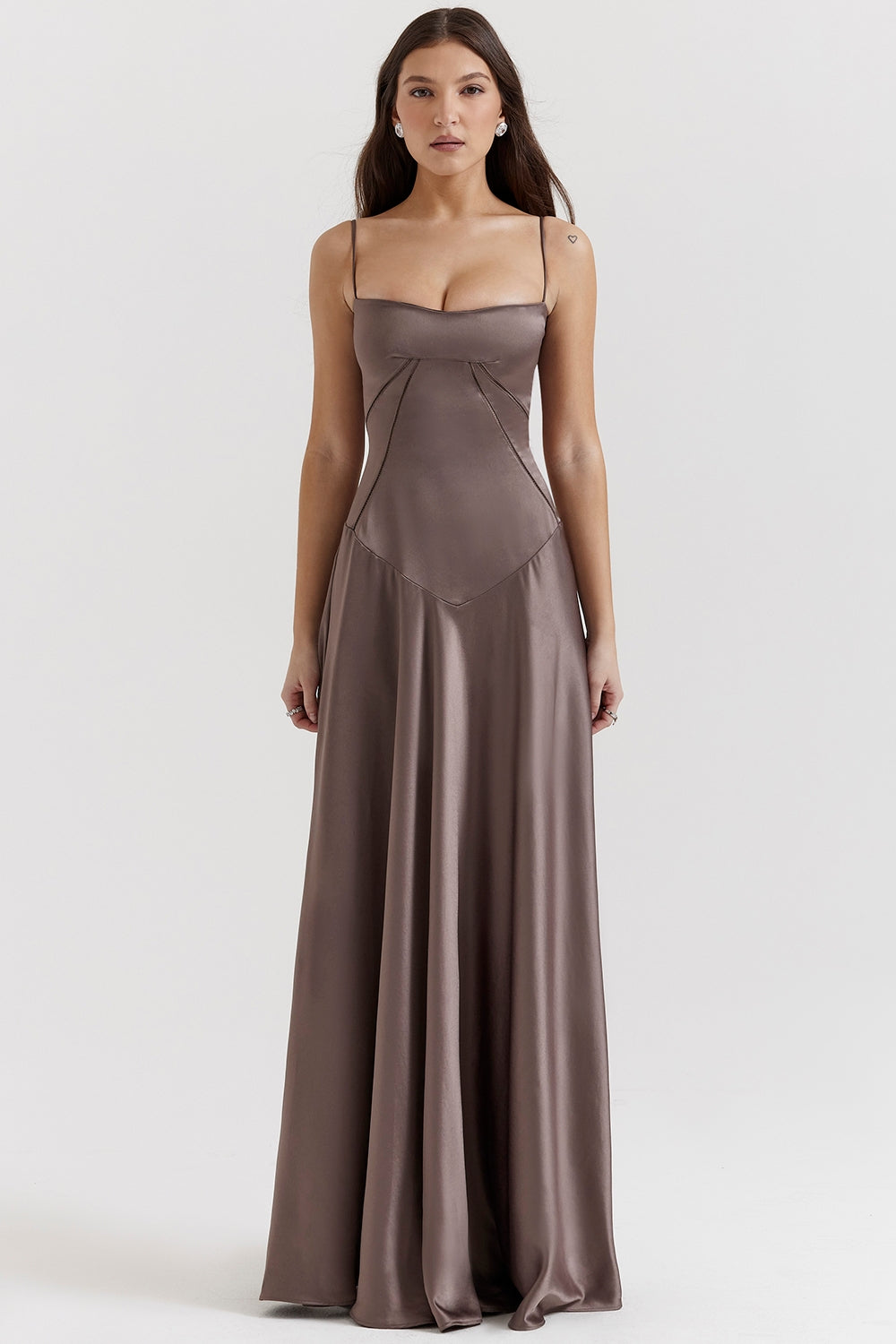 smoke lace up maxi dress