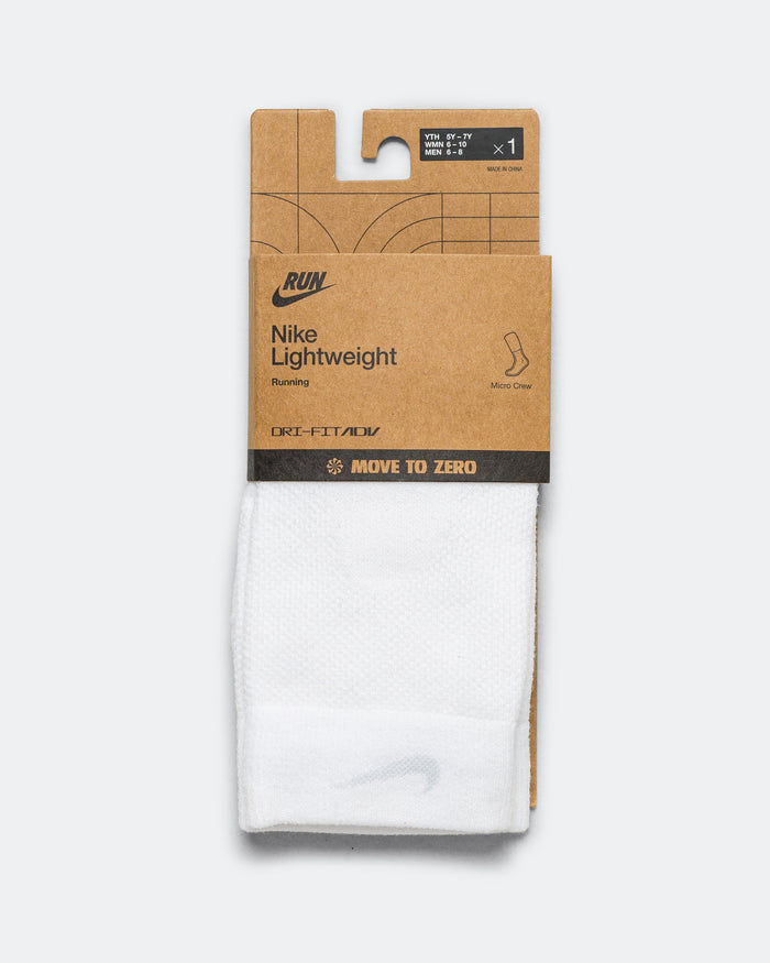 Fast Lightweight Micro Crew Sock - White