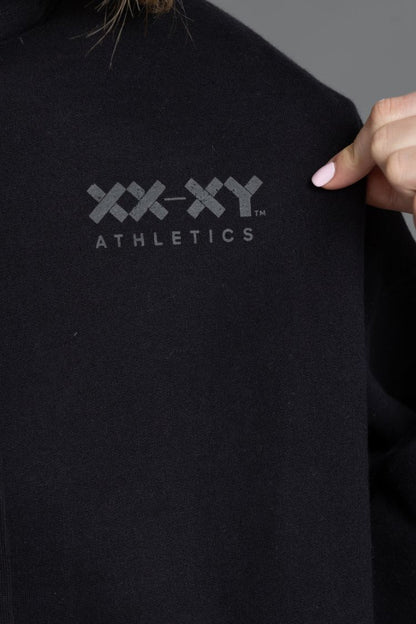 Black sweatshirt with 'XX-XY Athletics' logo on the back || Black - Back Graphic