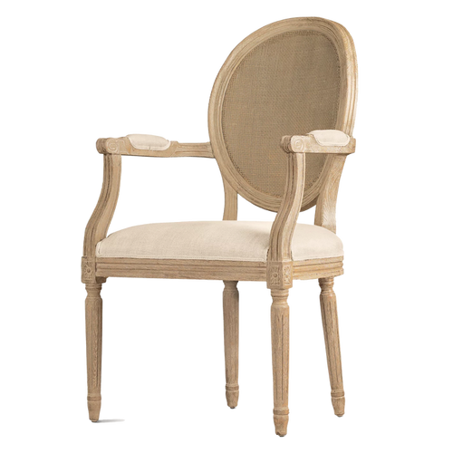French Round Cane Back Chair