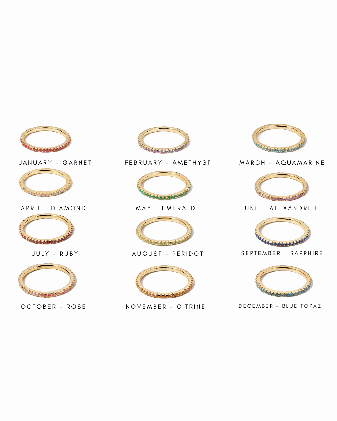 Citrine Birthstone Eternity Rings
