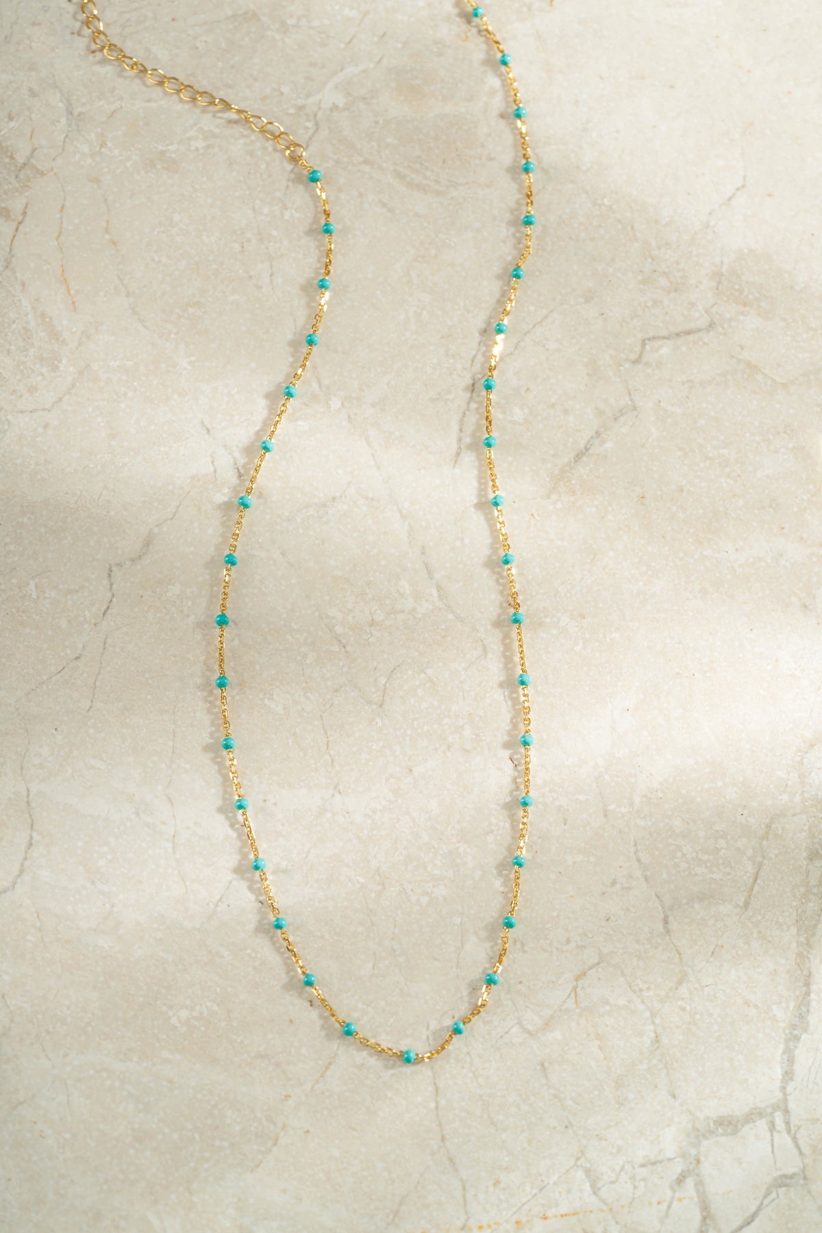 Turquoise Enamel Beaded Necklace