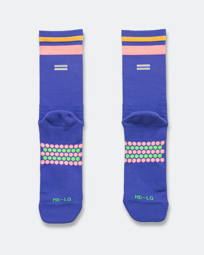 Half Crew Racing Socks - Blue/Blush-Apricot