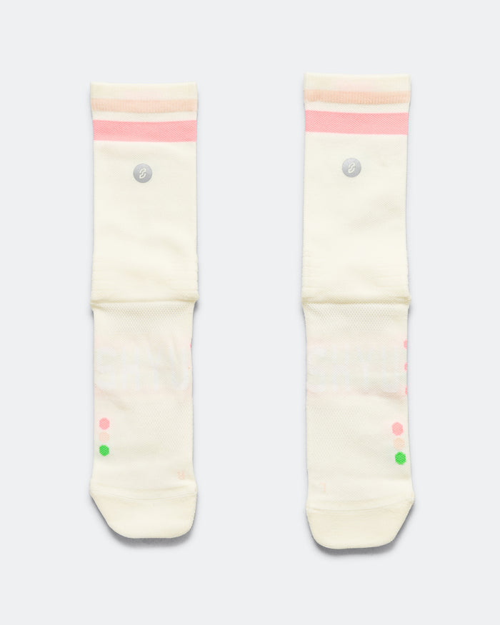 Half Crew Racing Socks - Cream/Blush-Peach