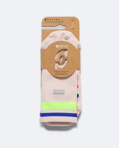 Half Crew Racing Socks - Goat/Sunrise-Peacock
