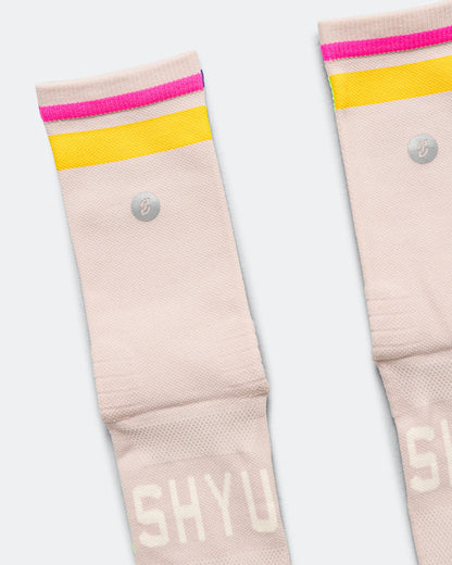Half Crew Racing Socks - Goat/Sunrise-Peacock