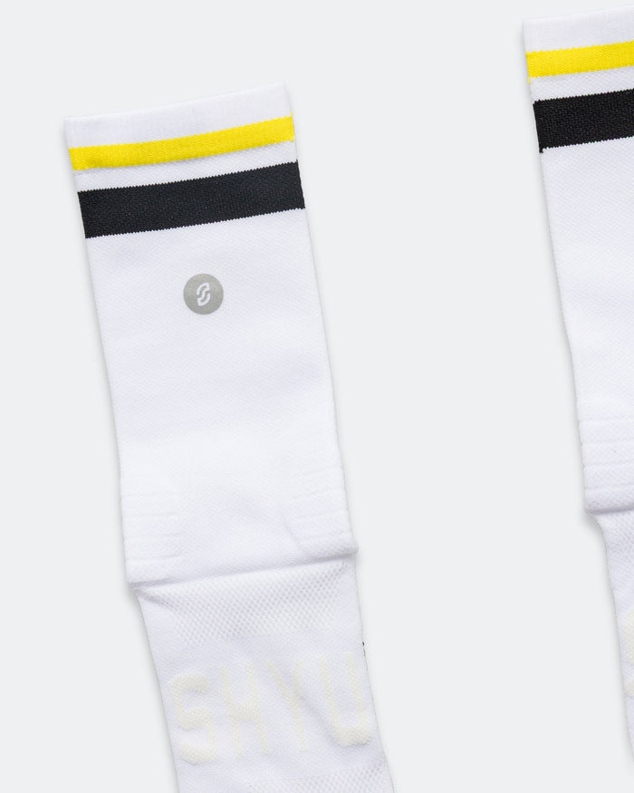 Half Crew Racing Socks - White/Black-Honey