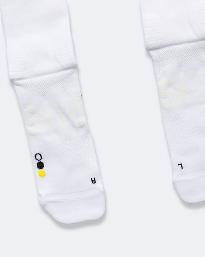 Half Crew Racing Socks - White/Black-Honey