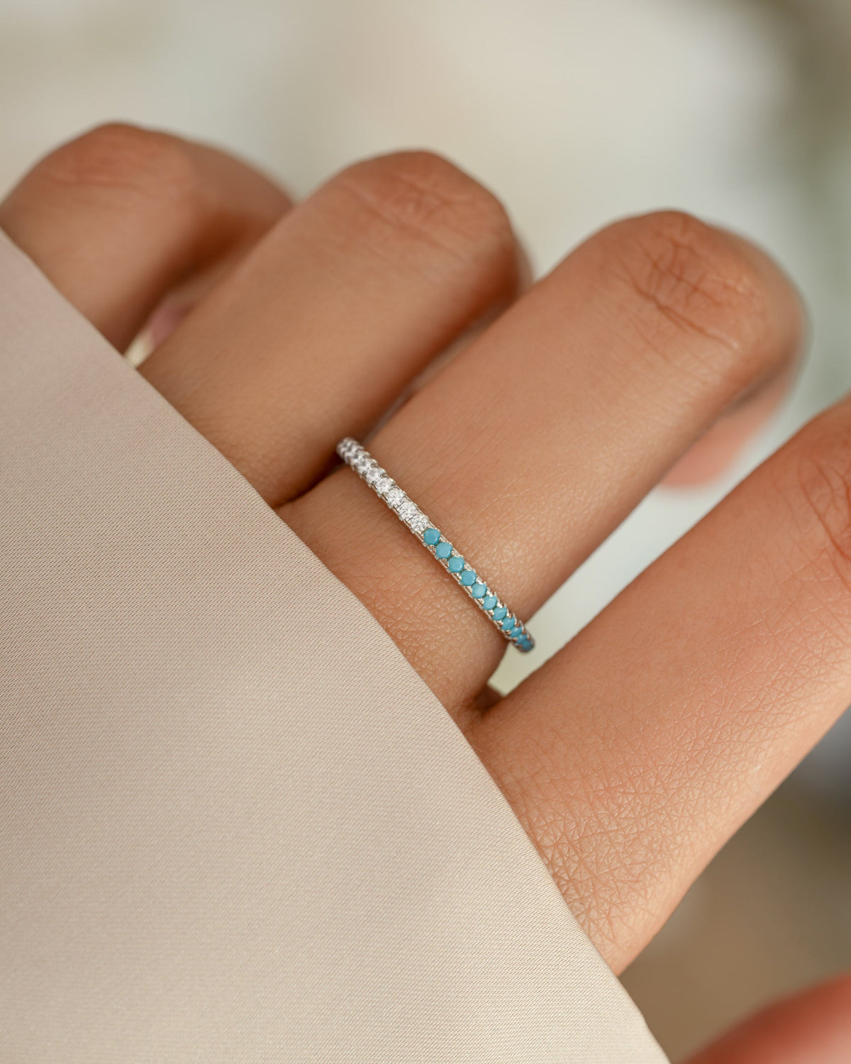 Turquoise & Diamond Eternity Ring
