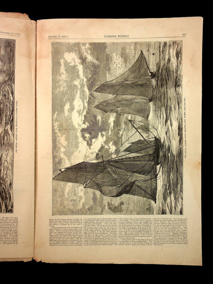 Harper's Weekly (Original 1800s Magazine) - October 17th, 1874 - Reconstruction Era