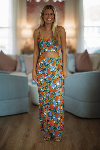 Barefoot Grove Top - Orange and Blue
