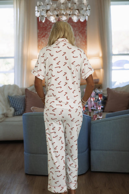 Candy Cane Nights Pajama Pants - White and Red