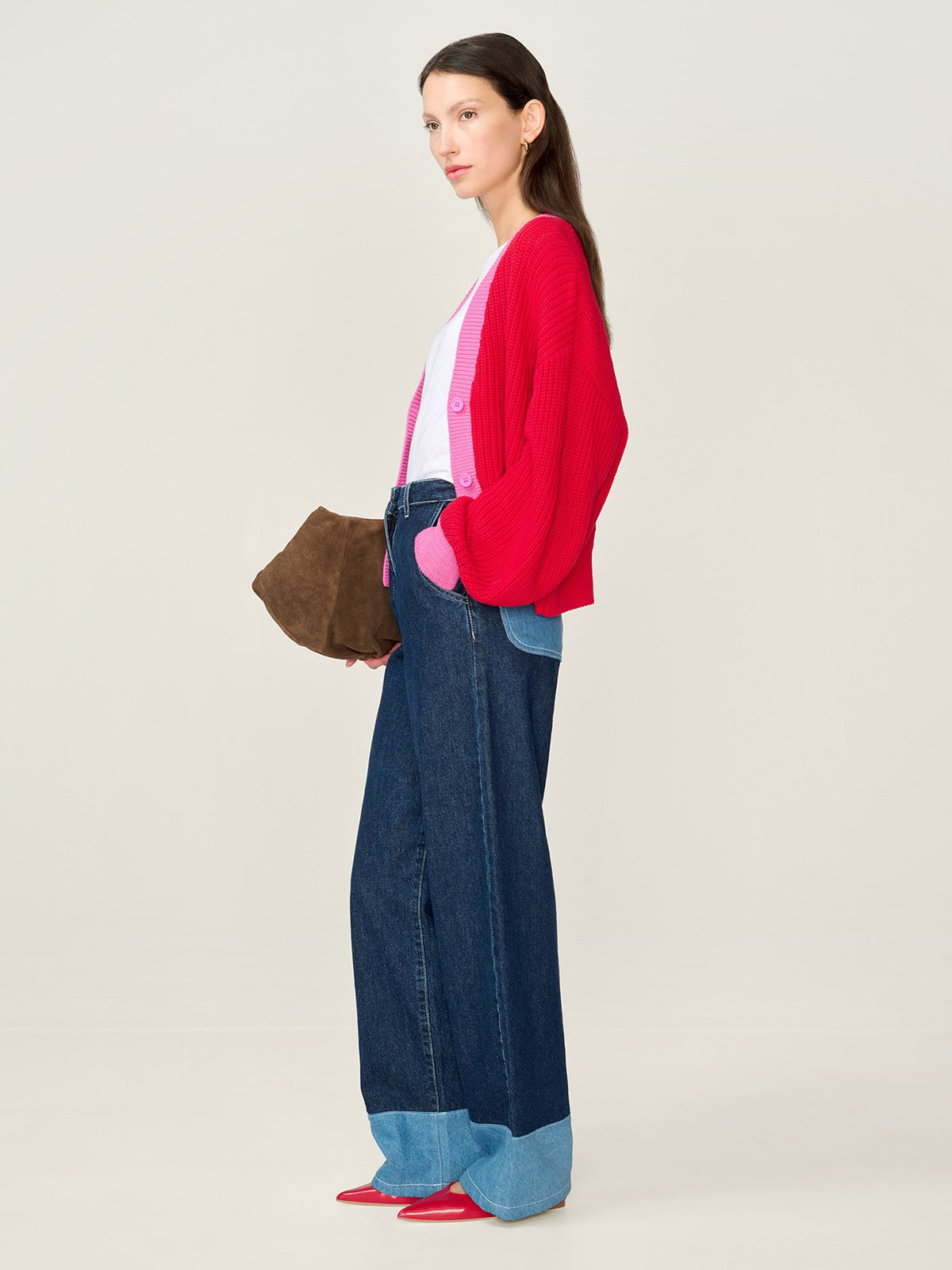 Hopper Cardigan in Red