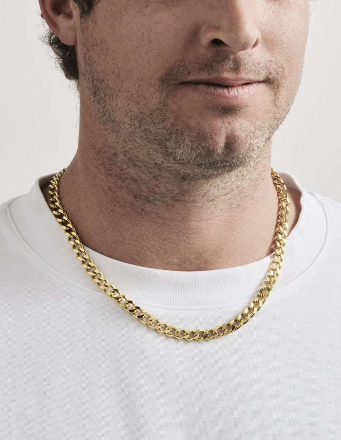 Ion plated 14k Gold Stainless Steel Thick Curb Link Neck Chain