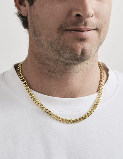 Ion plated 14k Gold Stainless Steel Thick Curb Link Neck Chain