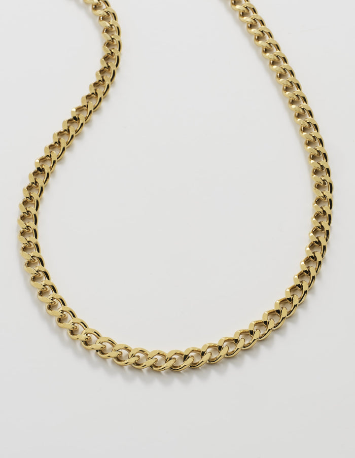 Ion plated 14k Gold Stainless Steel Thick Curb Link Neck Chain
