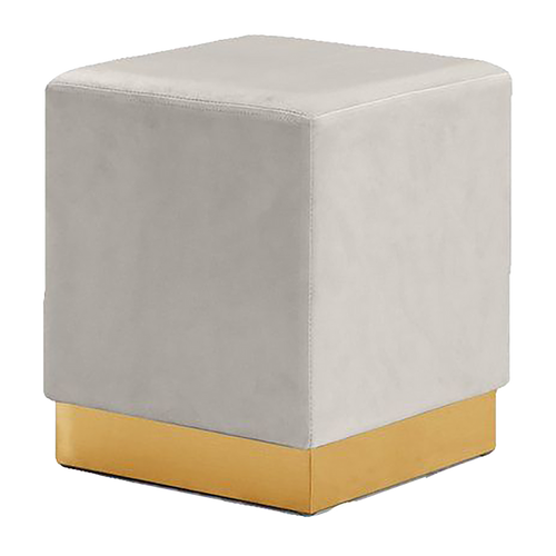 Ivory Velvet Stool