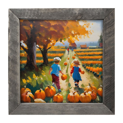 Kids picking their pumpkins