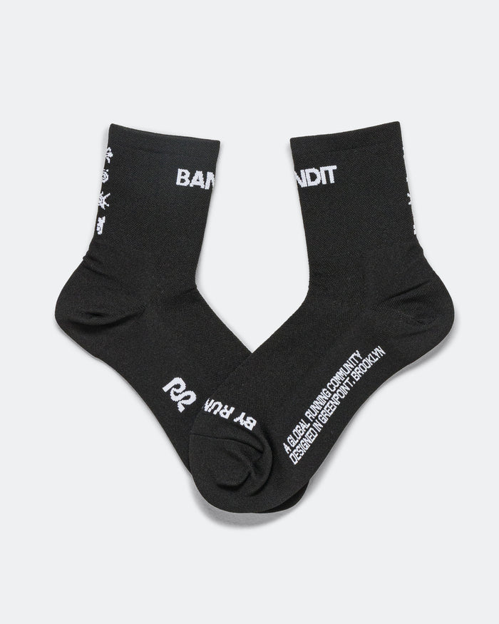 Lite Run Spring Motif Quarter Socks 2 Pack - Black/White