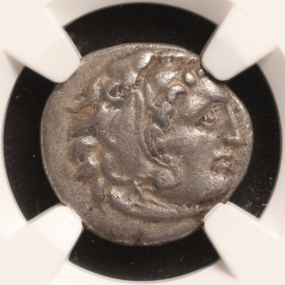 Macedon, Alexander the Great, Posthumous AR Drachm - 310 to 301 BCE - NGC Certified