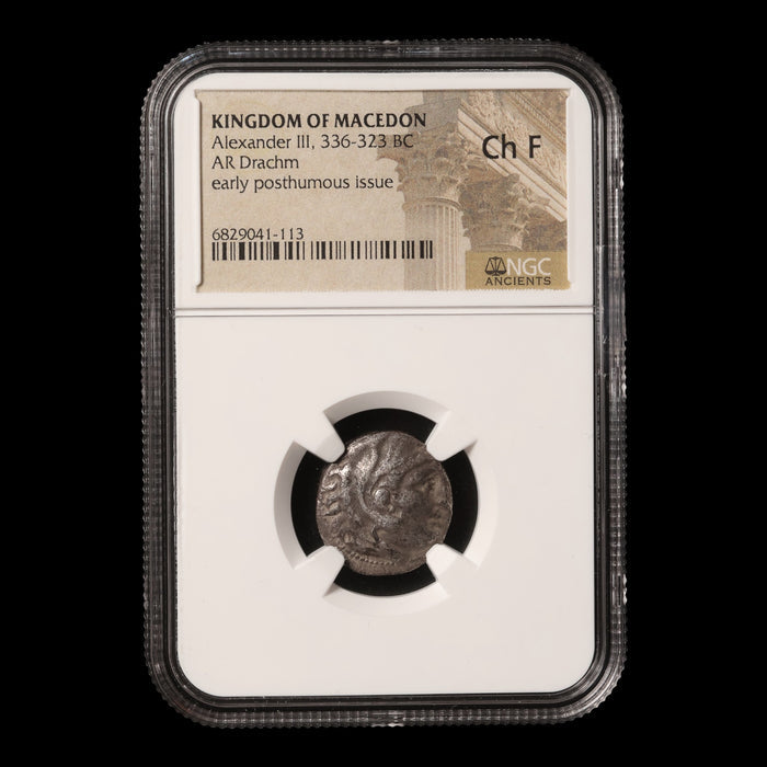 Macedon, Alexander the Great, Posthumous AR Drachm - 310 to 301 BCE - NGC Certified