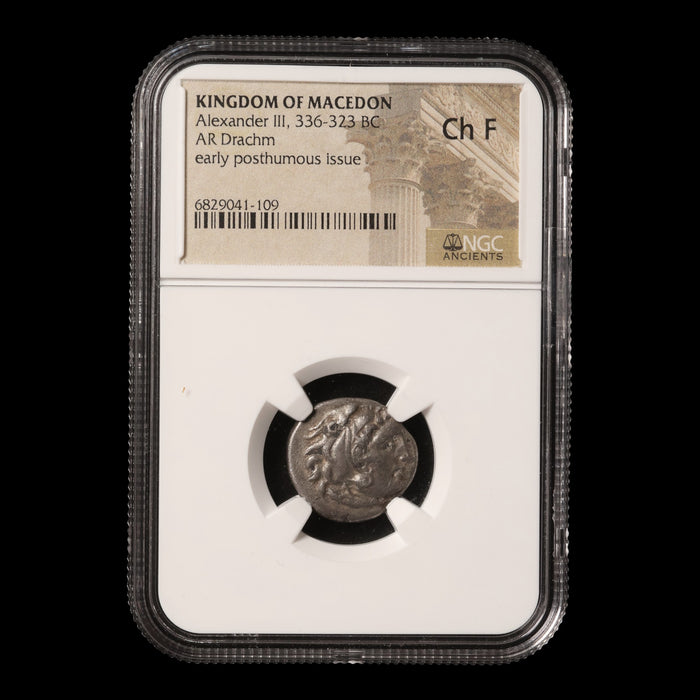 Macedon, Alexander the Great, Posthumous AR Drachm - 310 to 301 BCE - NGC Certified
