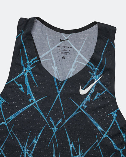 Mens AeroSwift Dri-FIT ADV Printed Running Vest - Black/White