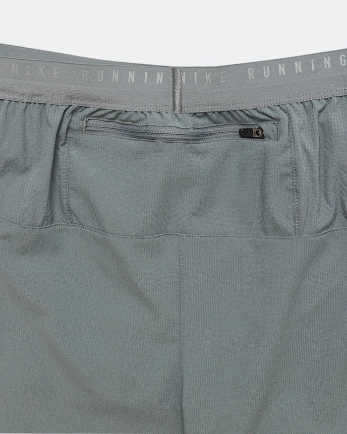 Mens Dri-FIT Stride 5in Brief Lined Running Shorts - Smoke Grey/Reflective Silver