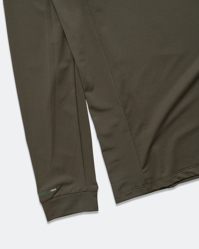Mens LS Tech T - Dark Green