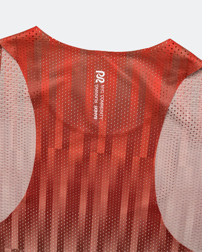 Mens Shredder Shorty Race Singlet - Unveven Gradient - Poppy