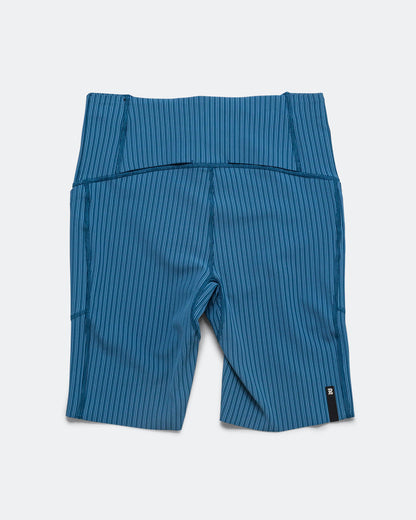 Mens Striped Cadence 7 Pocket Lined Half Tights - Ink Blue/Aegean