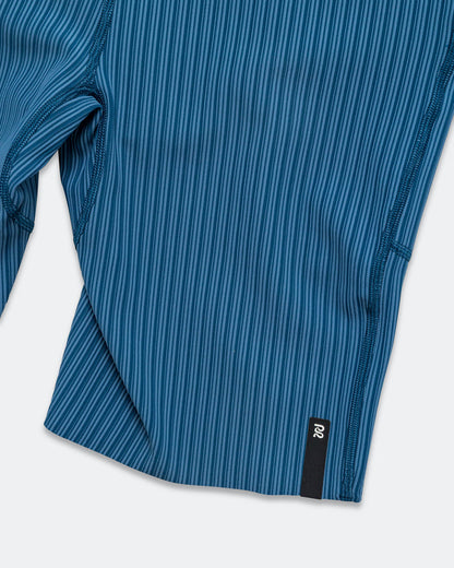 Mens Striped Cadence 7 Pocket Lined Half Tights - Ink Blue/Aegean
