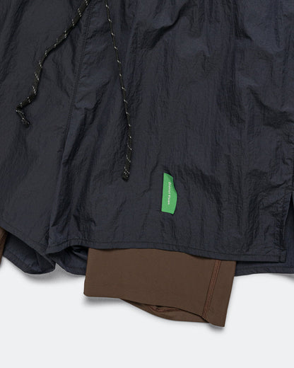 Mens Ultralight Nylon Trail Shorts - Deep Brown/Black