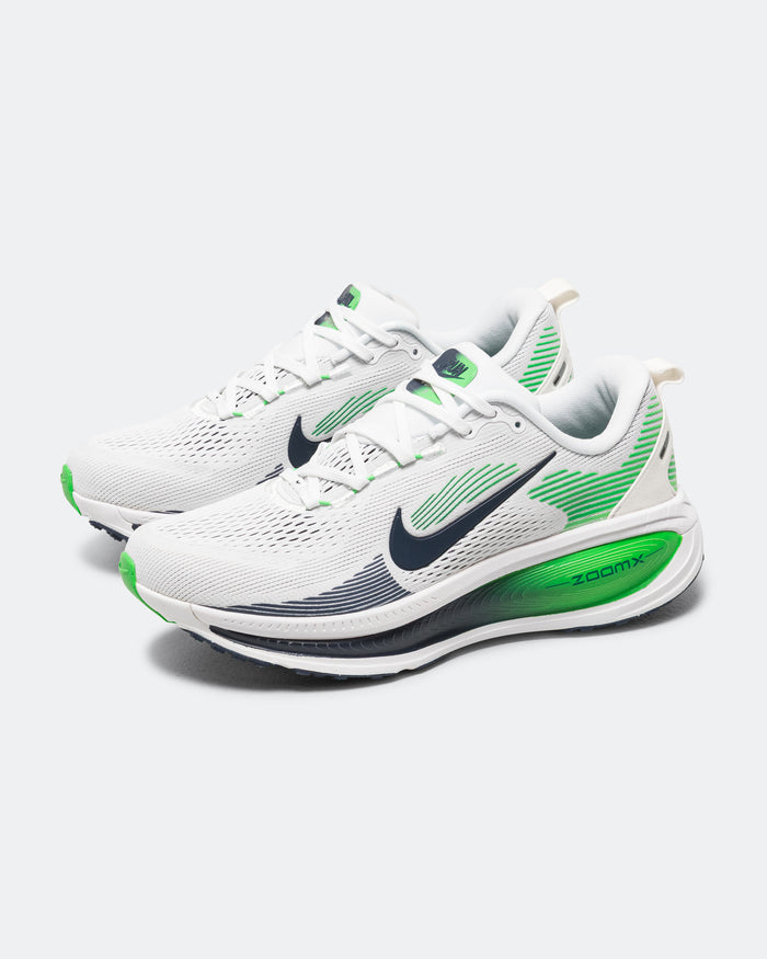 Mens Vomero 18 - White/MIdnight Navy-Green Spark