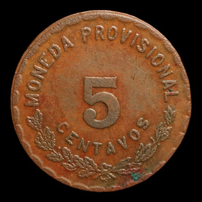 Mexican Revolution, State of Oaxaca, Provisional Currency, Copper 5 Centavos - 1915 - Mexican Revolution