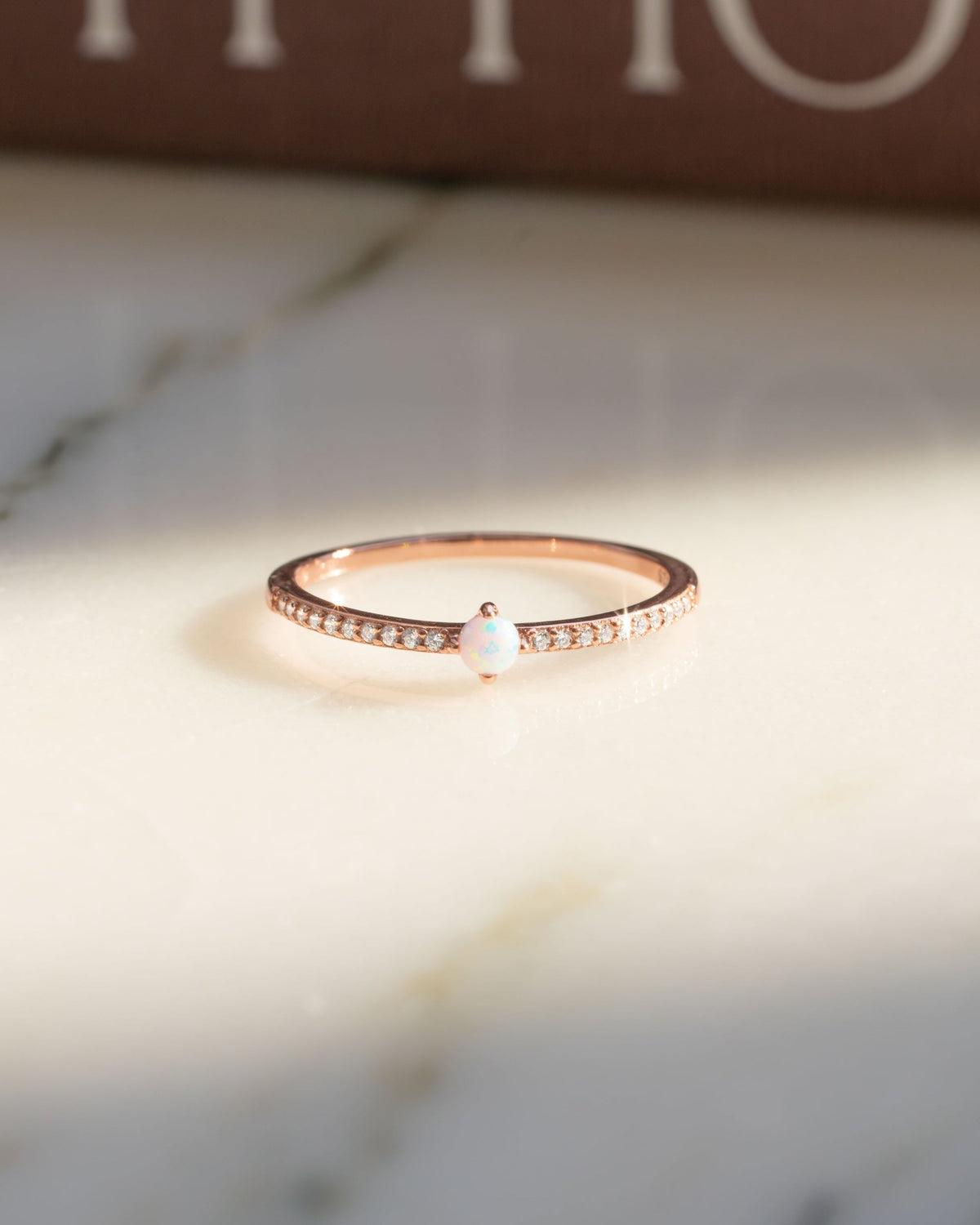 Solitaire Opal Ring