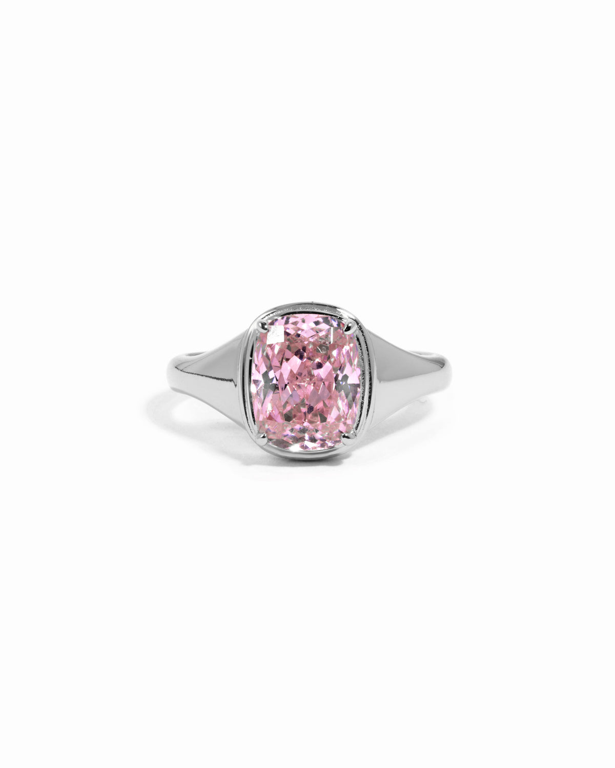 Pink Elongated Cushion Ring