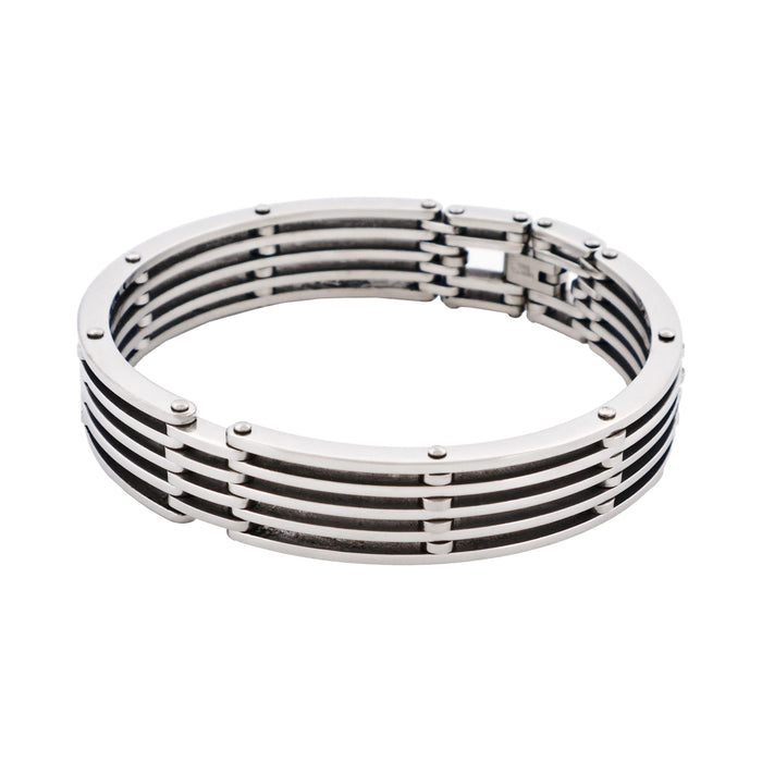 Polished Stainless Steel Cutout Bangle & Bracelet