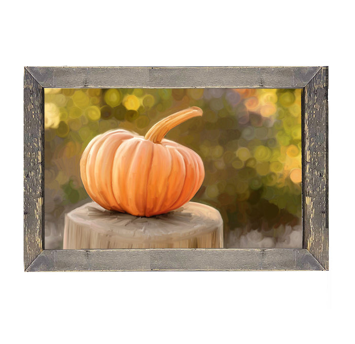 Pumpkin on stump
