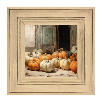Pumpkins in a doorway