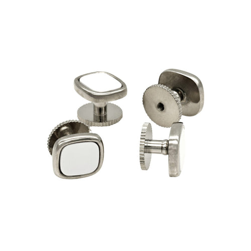 Rhod White Cushion Shirt Stud (set of 4)