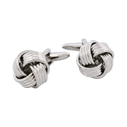 Rhodium Plated Knot Cufflinks