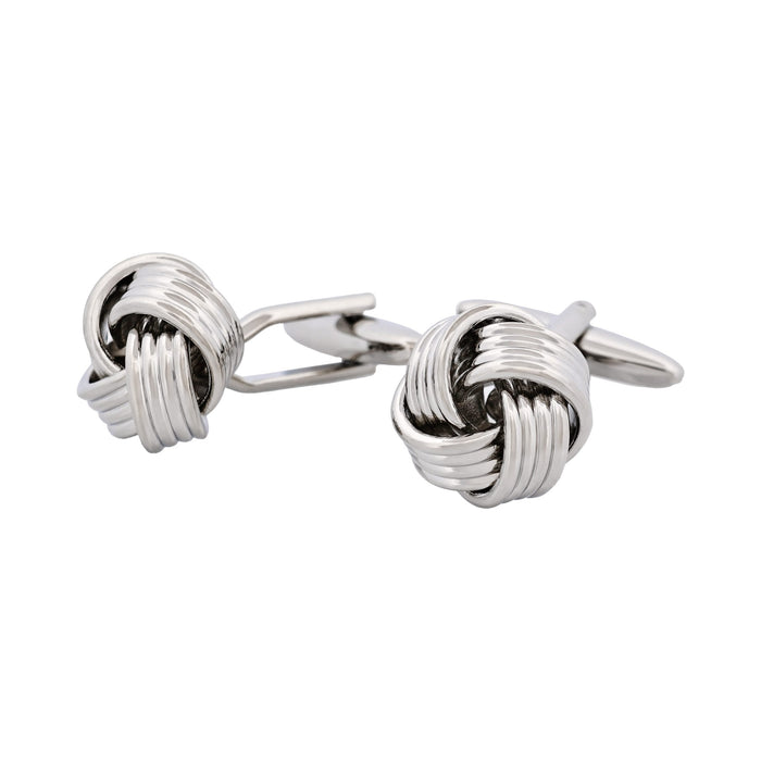 Rhodium Plated Knot Cufflinks