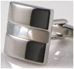 Rhodium Plated Mother Of Pearl Cufflinks