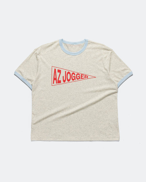 Ringer Tee 'Flag' - Grey
