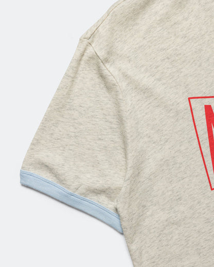 Ringer Tee 'Flag' - Grey